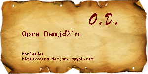 Opra Damján névjegykártya